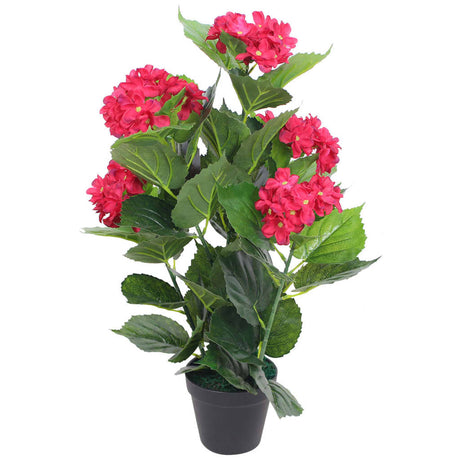 Vidaxl Art Hortensia Plant med pot 60 cm rød