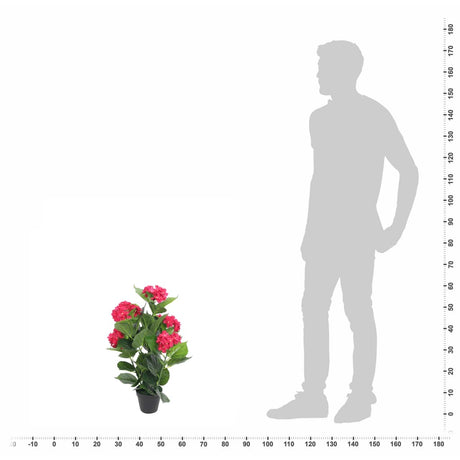 Vidaxl Art Hortensia Plant med pot 60 cm rød