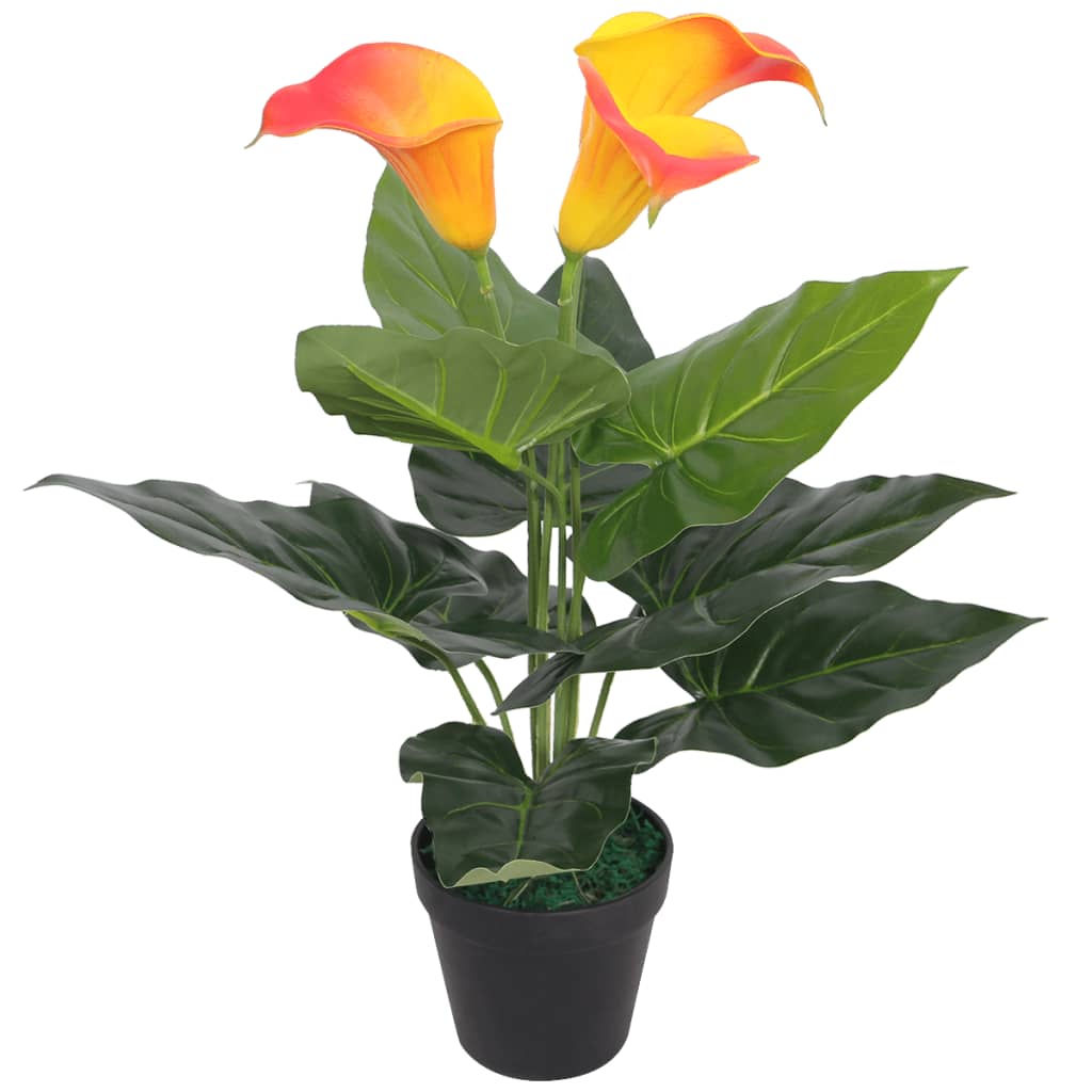 Vidaxl Art Calla Lelie Plant med gryde 45 cm rød og gul
