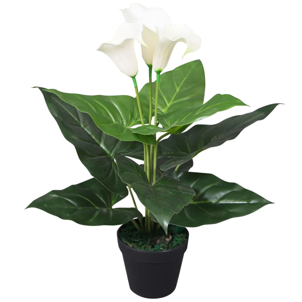 Vidaxl Art Calla Lelie Plant med pot 45 cm hvid