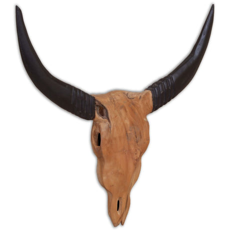 Vidaxl Bull Image Wall -Monteret 69x6x60 cm teak træ
