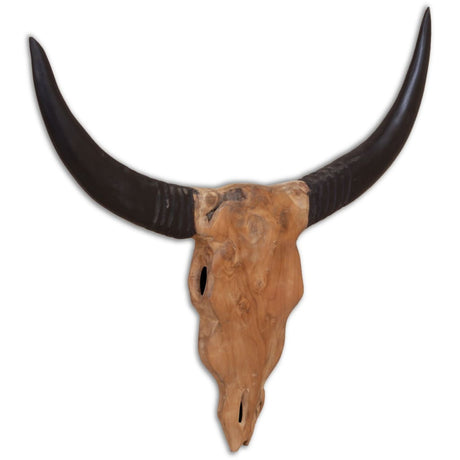 Vidaxl Bull Image Wall -Monteret 69x6x60 cm teak træ