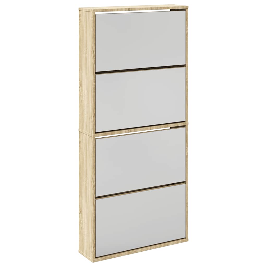 Vidaxx skoskab med 4 spejle 63x17x134 cm eg