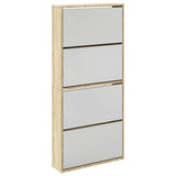 Vidaxx skoskab med 4 spejle 63x17x134 cm eg