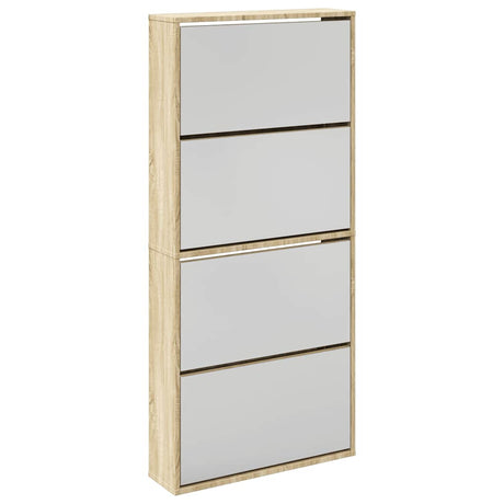 Vidaxx skoskab med 4 spejle 63x17x134 cm eg
