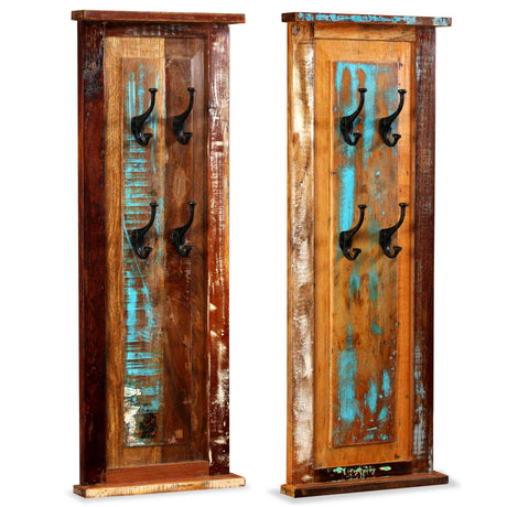 Vidaxl Coat Racks 2 PCS 38x100 cm Solid genanvendt træ
