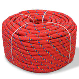 Vidaxxl Boat Rope 12 mm 50 m polypropylenrød