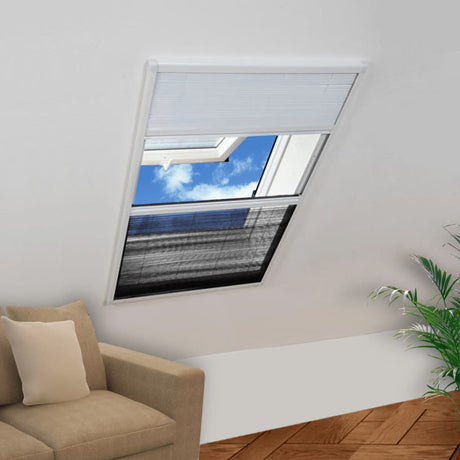 Vidaxl Raamhor plissé med underslag 60x80 cm aluminium