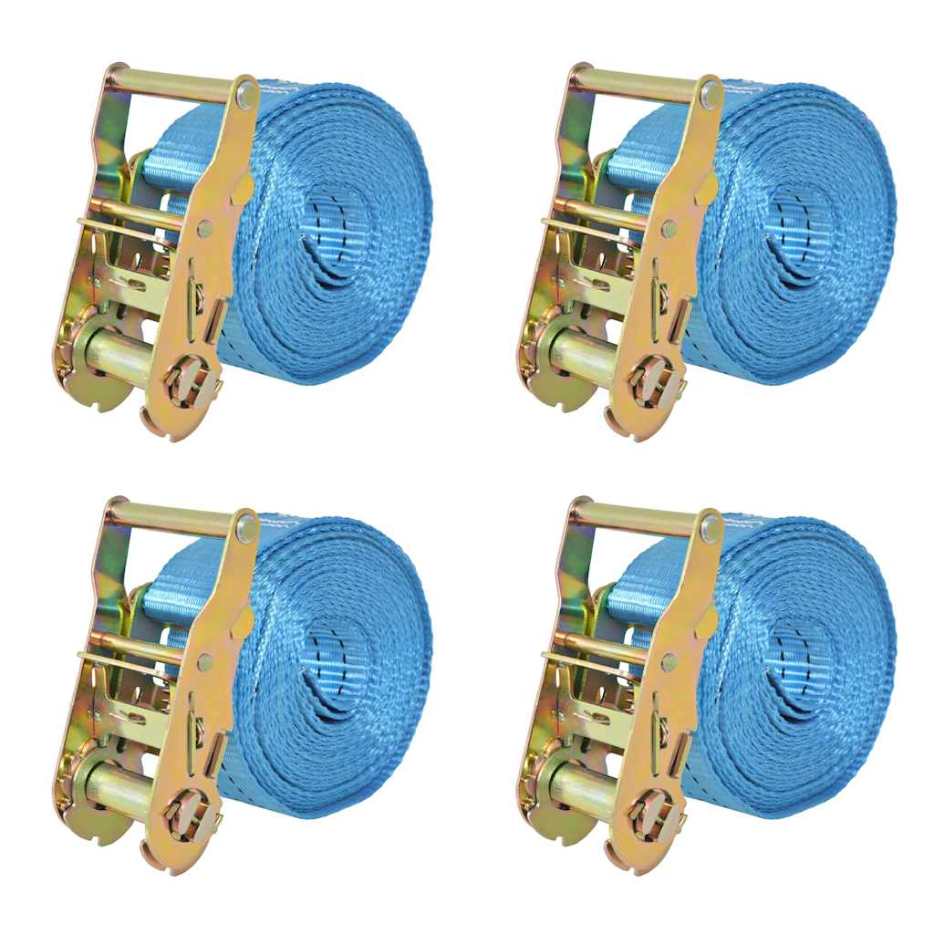 Vidaxl spænderemme 2 tons 6mx38mm blå 4 stk