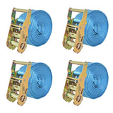 Vidaxl spænderemme 2 tons 6mx38mm blå 4 stk