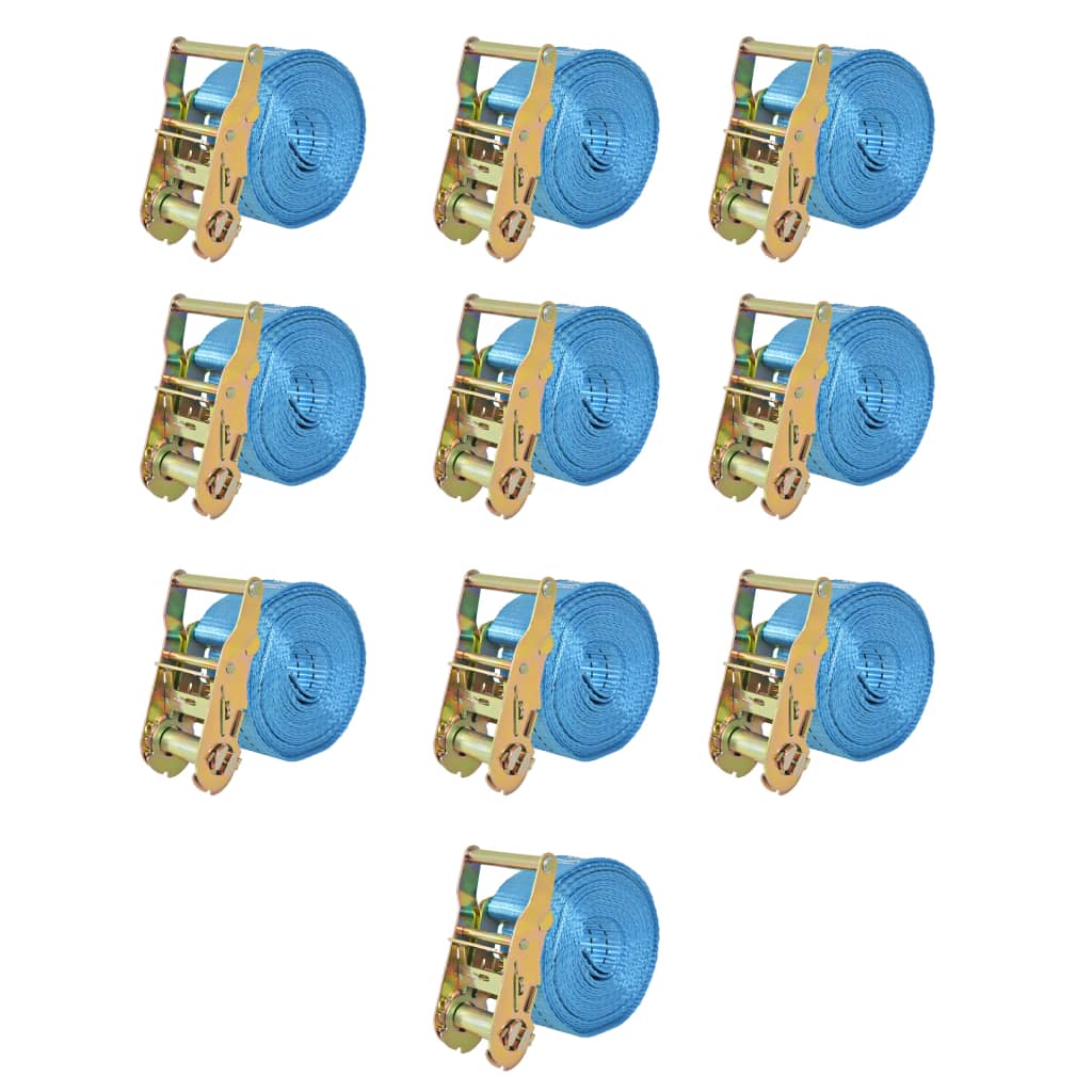 Vidaxl spænderemme 2 tons 6mx38mm blå 10 stk