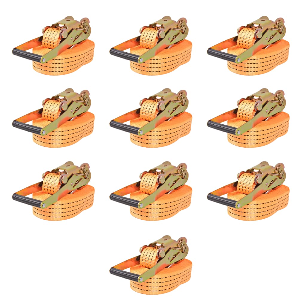 Vidaxl spænderemme 2 tons 8mx50mm orange 10 stk