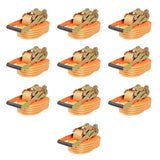 Vidaxl spænderemme 2 tons 8mx50mm orange 10 stk