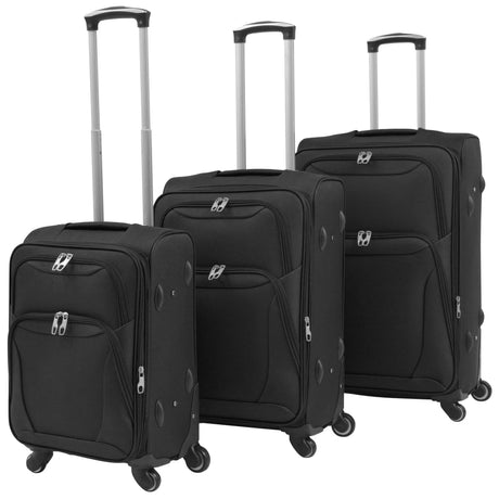 Vidaxl Trolleyset sort 3-delt