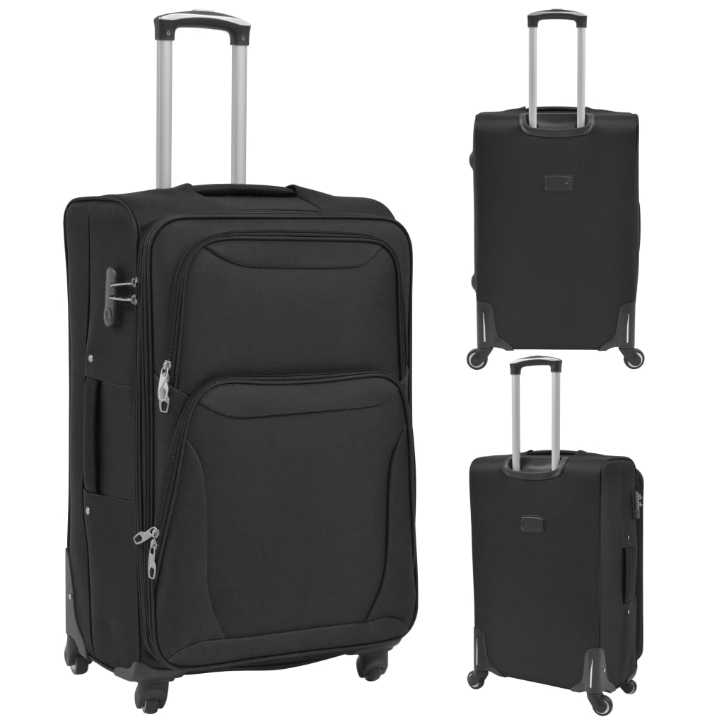 Vidaxl Trolleyset sort 3-delt