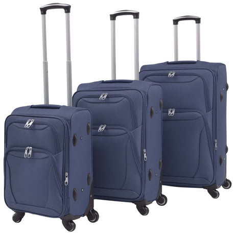 Vidaxl Trolleyset Navy Blue 3-Piece