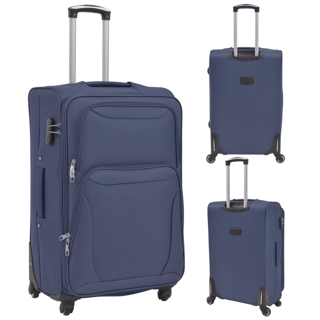 Vidaxl Trolleyset Navy Blue 3-Piece