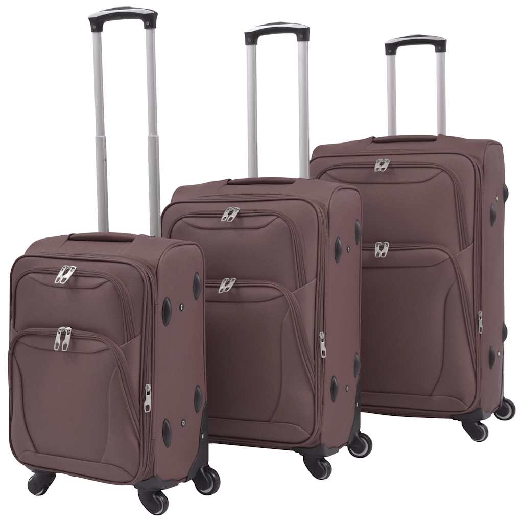 Vidaxl Trolleyset Coffee Brown 3-delt