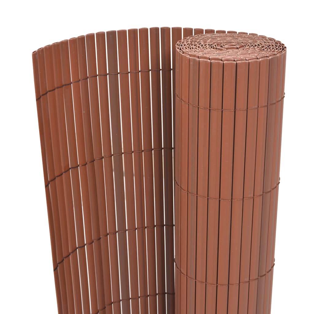 Vidaxl Garden Fencing Double -Sided 90x500 cm PVC Brown