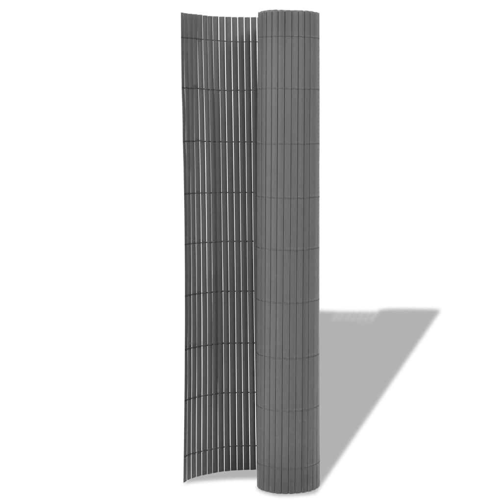 Vidaxl Garden Fencing Double -Sided 90x500 cm PVC Gray