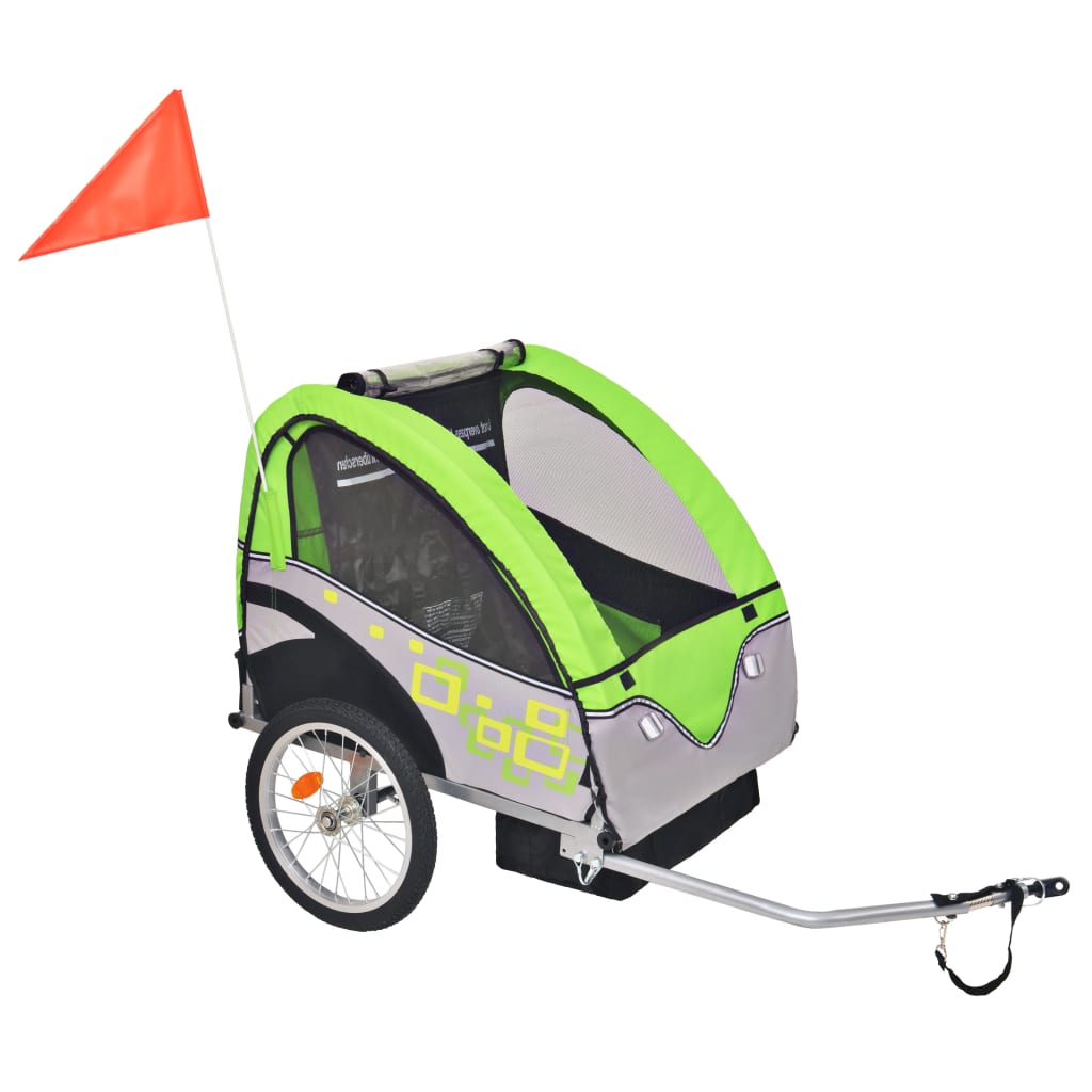 Vidaxl cykeltrailer 30 kg grå og grøn