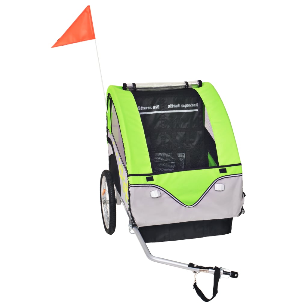 Vidaxl cykeltrailer 30 kg grå og grøn