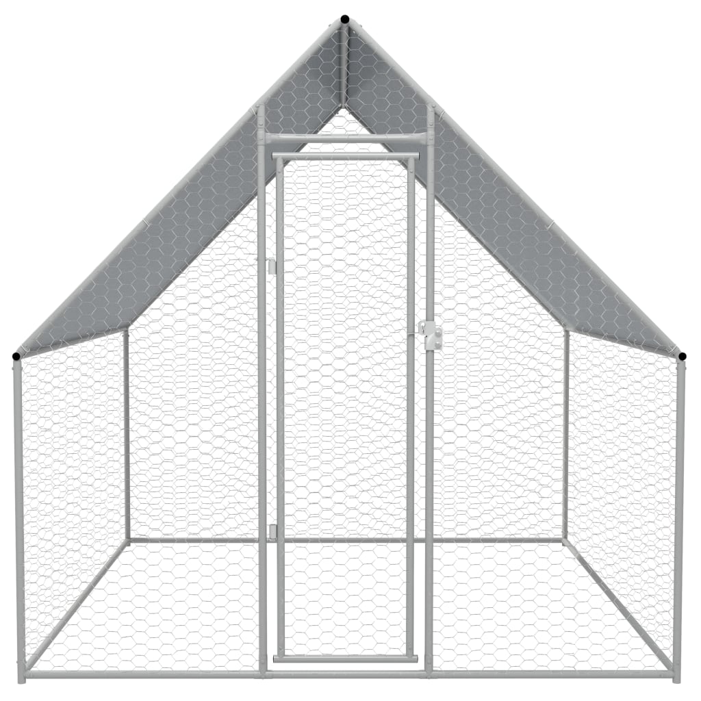 Vidaxl Buitenhok for kyllinger 2x2x1,92 m galvaniseret stål