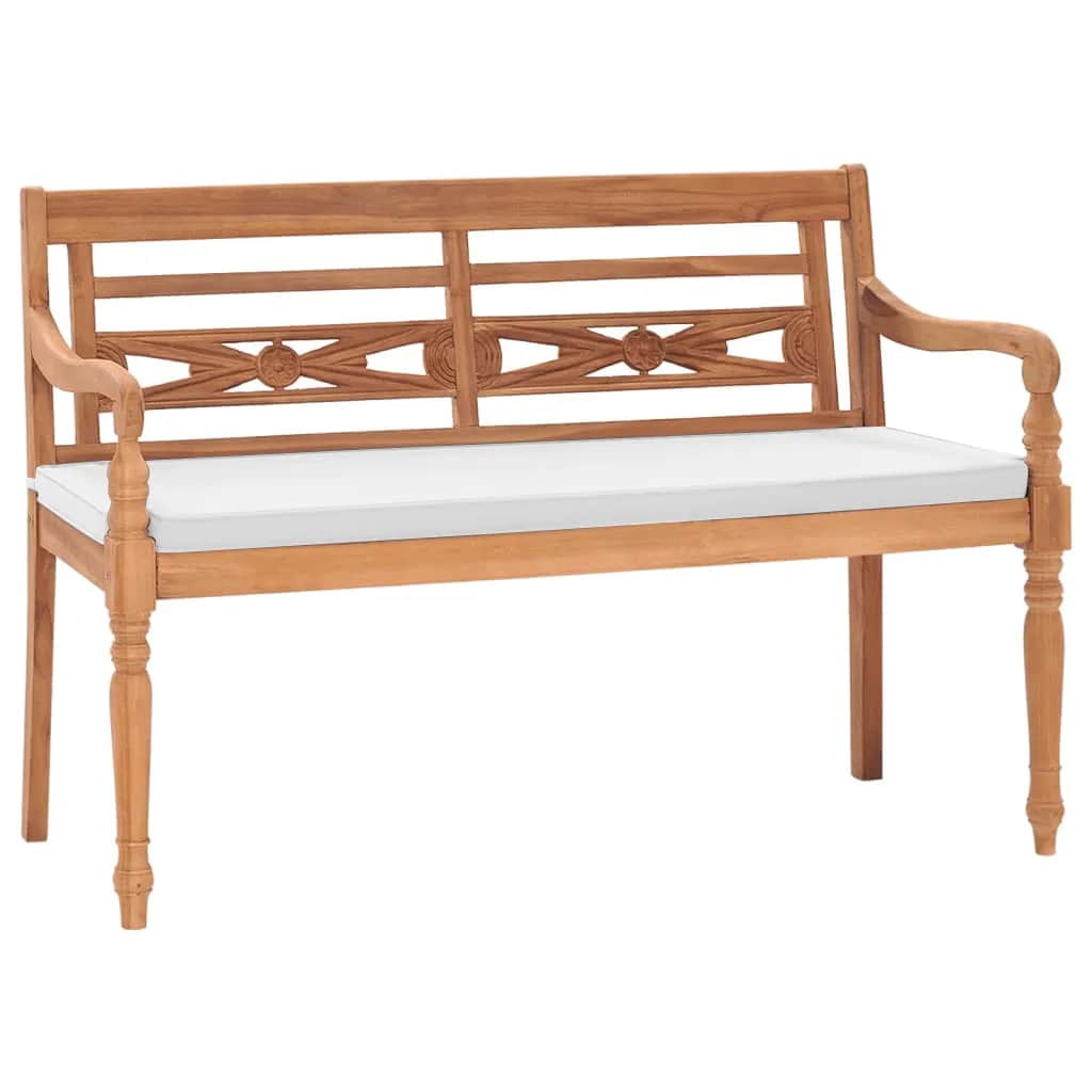 Vidaxl bank batavia met kussens 120 cm teakhout