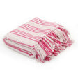 Vidaxl Plaid Stripes 160x210 cm bomuld lyserød og hvid