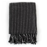 Vidaxl plaid firkanter 125x150 cm bomuld sort