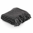 Vidaxl plaid firkanter 220x250 cm bomuld sort
