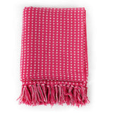 Vidaxl plaid firkanter 125x150 cm bomuld lyserød