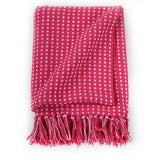 Vidaxl Plaid Squares 220x250 cm bomuld lyserød