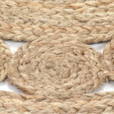 Vidaxl tæppe med design omkring 90 cm flettet jute