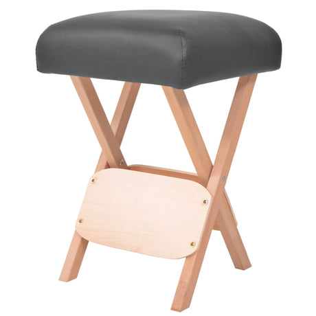 Vidaxl massage afføring med 12 cm tyk sæde foldning sort
