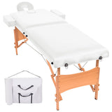 Vidaxl Massage Tabel 10 cm tykke 2 zoner foldet hvidt