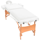 Vidaxl Massage Tabel 10 cm tykke 2 zoner foldet hvidt