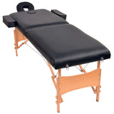 Vidaxl Massagebord sammenfoldelig 2 zoner 10 cm tyk sort