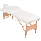 Vidaxx massagebord og skammel sæt foldbart 2 zoner 10 cm tyk hvid