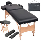 Vidaxx massagebord og skammel sæt foldbar 2 zoner 10 cm tyk sort
