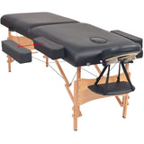 Vidaxx massagebord og skammel sæt foldbar 2 zoner 10 cm tyk sort