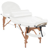 Vidaxl Massage Table Sammenfoldelig 4 cm tyk med 2 bolster Oval hvid