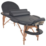 Vidaxl Massage Table Sammenfoldelig 4 cm tyk med 2 bolster Oval sort