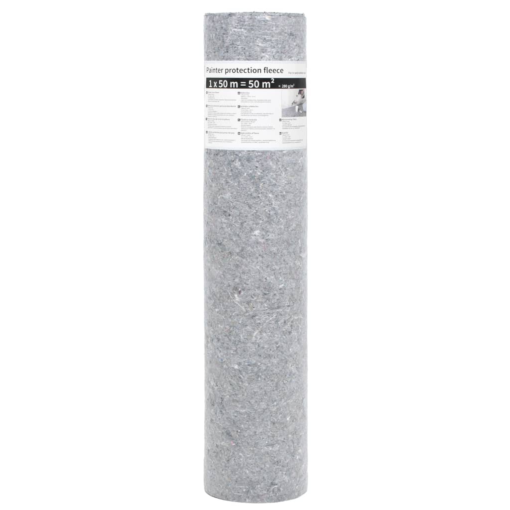 Vidaxl Maleri vlie anti-slip 50 m 280 g m² grå