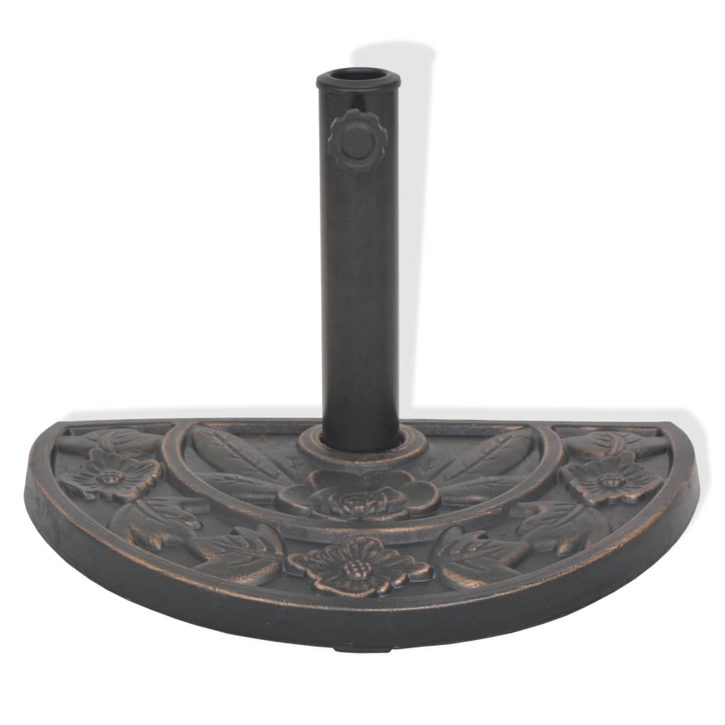 Vidaxl parasolfod halvrund 9 kg harpiks bronzefarvet