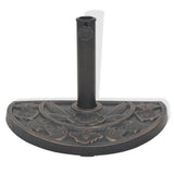 Vidaxl parasolfod halvrund 9 kg harpiks bronzefarvet