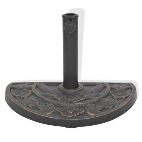 Vidaxl parasolfod halvrund 9 kg harpiks bronzefarvet