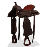 Vidaxl Western Saddle, Bridle and Bright Blast 15 Real Leather Brown