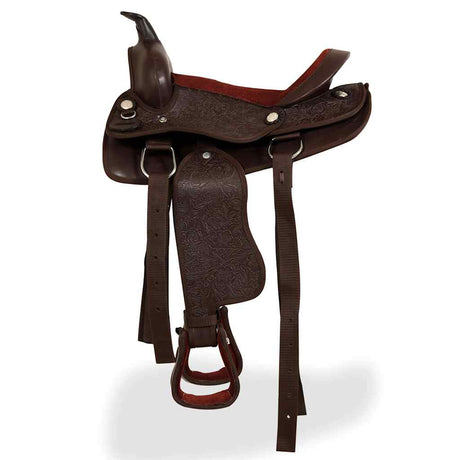 Vidaxl Western Saddle, Bridle and Bright Blast 12 Real Leather Brown