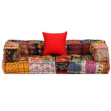 VidaXL skammel to-personers modulopbygget stof patchwork